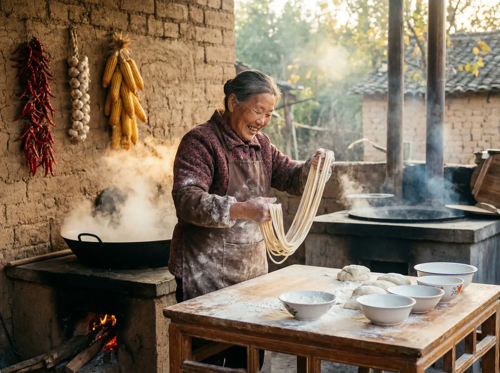 农家大嫂手擀面 - 村上里沙帝王浴 乡村美食